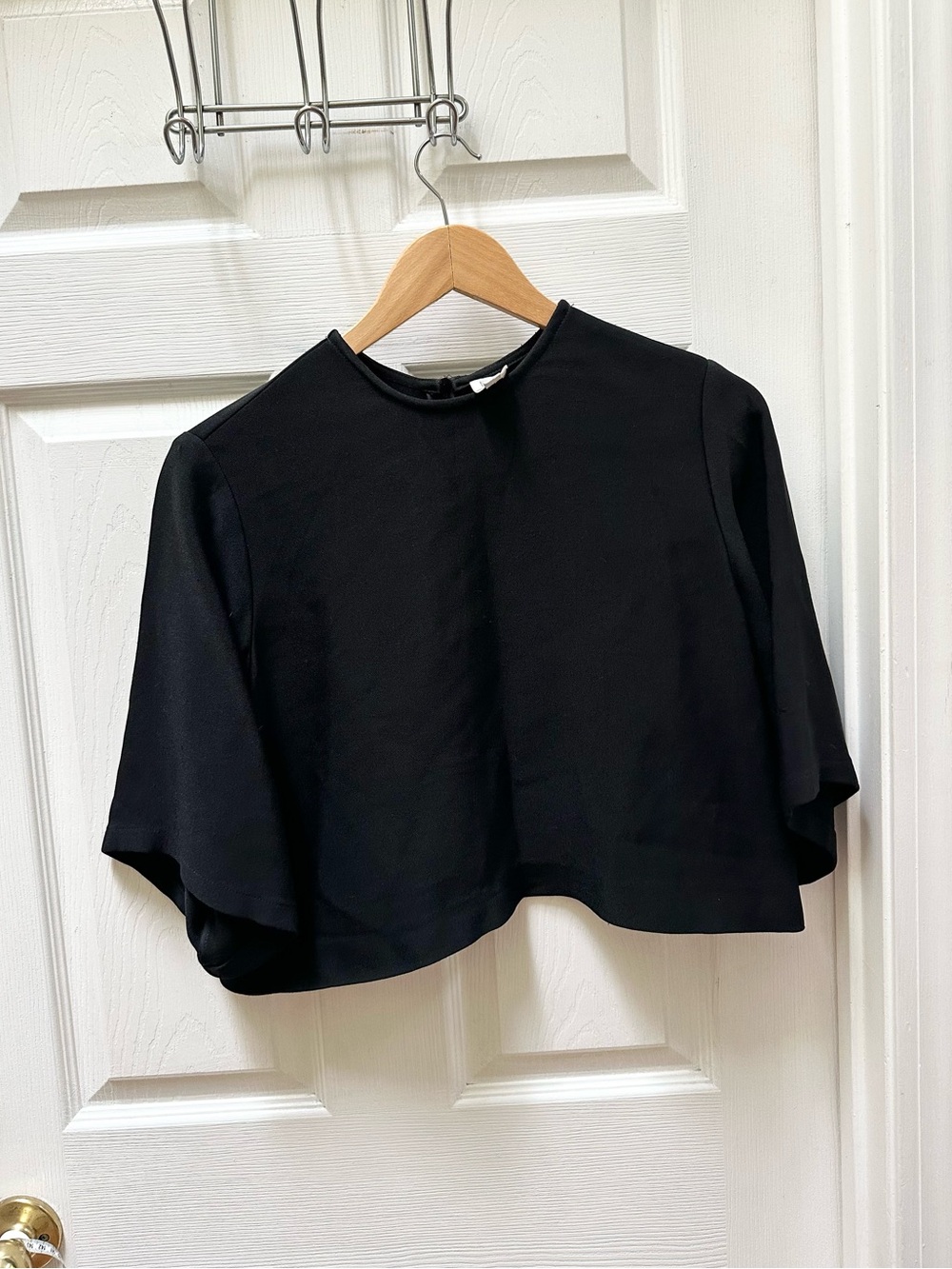 Rosie Assoulin Black Short Sleeve Crop Top s small